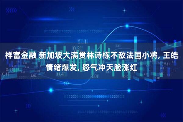 祥富金融 新加坡大满贯林诗栋不敌法国小将, 王皓情绪爆发, 怒气冲天脸涨红